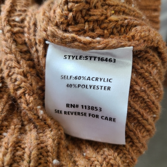 Sugarlips | Mocha Brown Cable Knit Half Zip Up Sweater | Small (4-6) - Picture 9 of 10